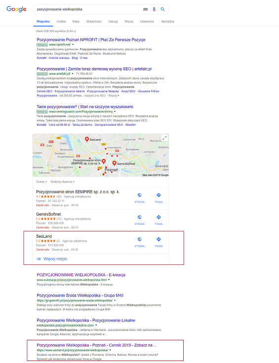 pozycjonowanie lokalne poznań