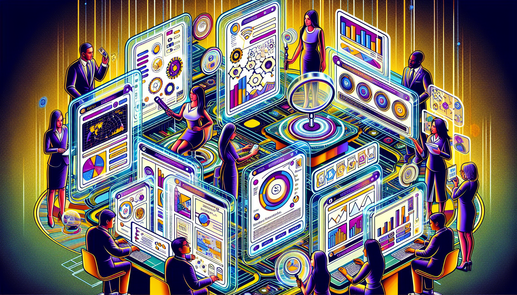 Ilustracja przedstawiająca kompleksowe narzędzie SEO - Senuto